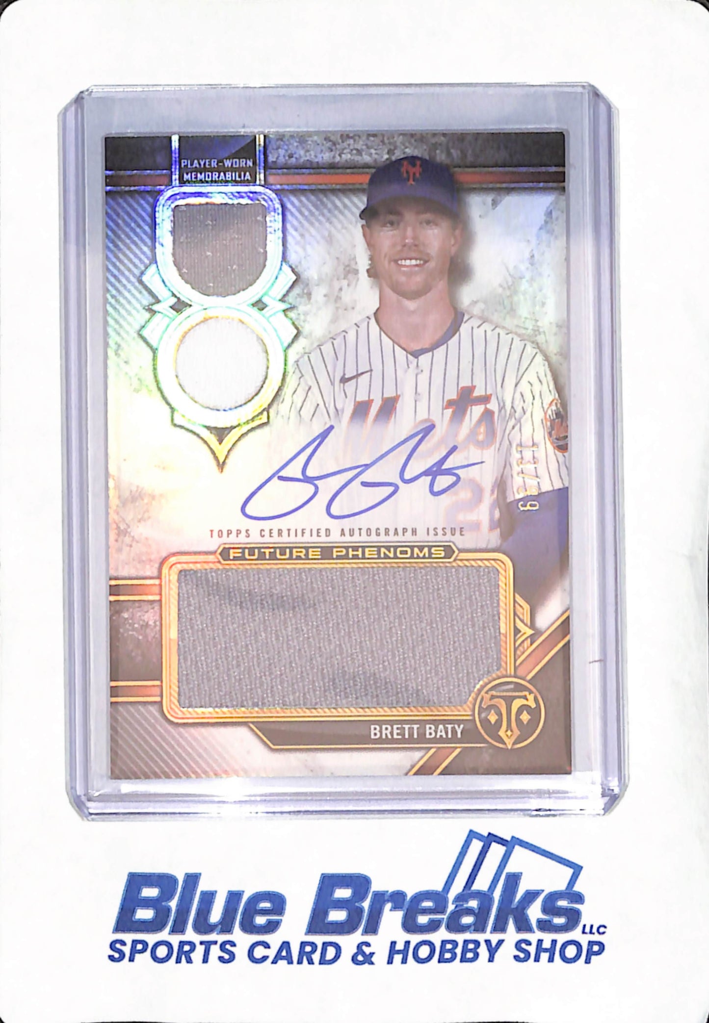 2024 Topps Triple Threads - Brett Baty - Autograph - Triple Relic - New York Mets - Baseball - #FPAR-BB