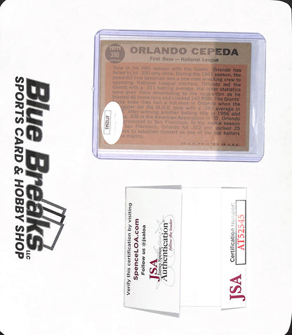 1962 Topps - Sporting News - Orlando Cepeda - In person Autograph - San Francisco Giants - Baseball - JSA Authentication - #390