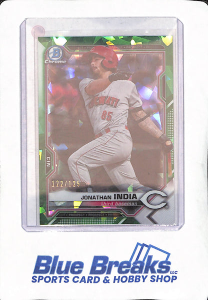 2021 Bowman Chrome Sapphire - Jonathan India - Cincinnati Reds - Baseball - Green - 122/125 - #BCP-45