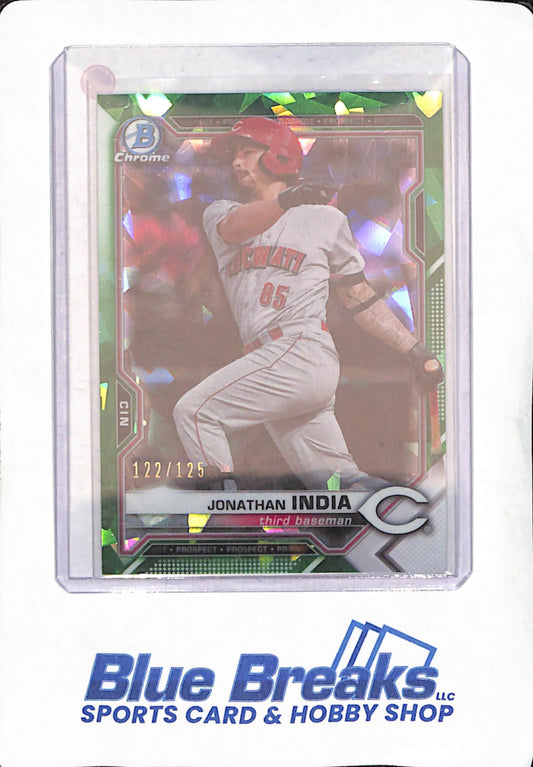 2021 Bowman Chrome Sapphire - Jonathan India - Cincinnati Reds - Baseball - Green - 122/125 - #BCP-45