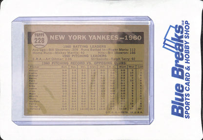 1961 Topps - New York Yankees Team Card - Baseball - #228