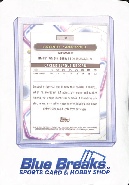 2024 Topps Chrome Cosmic - Latrell Sprewell - New York Knicks - Basketball - Green - 23/75 - #145