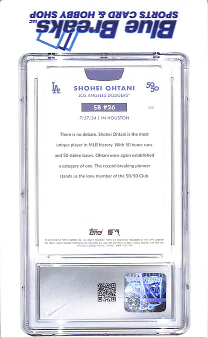 2024 Topps 50/50 - Shohei Ohtani - 7/27/2024 Stolen Base #26 - CGC 9 - Los Angeles Dodgers - Baseball - #58