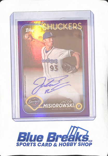 2024 Topps Pro Debut - Jacob Misiorowski - Autograph - Biloxi Shuckers - Purple Chrome - Baseball - 251/299 - #PD-171