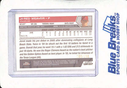 2005 Topps Chrome Update - Jered Weaver - Los Angeles Angels - Baseball - 100/250 - #UH197