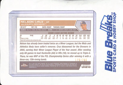 2005 Topps Chrome Update - Nelson Cruz - Draft Pick - Milwaukee Brewers - 179/250 - #UH210