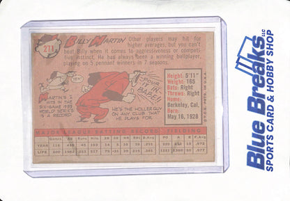 1958 Topps - Billy Martin - Detroit Tigers - Baseball - #271