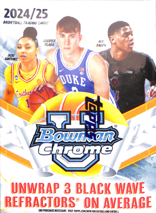 2024/25 Bowman University Chrome Basketball 7-Pack Blaster Box - Sealed Wax