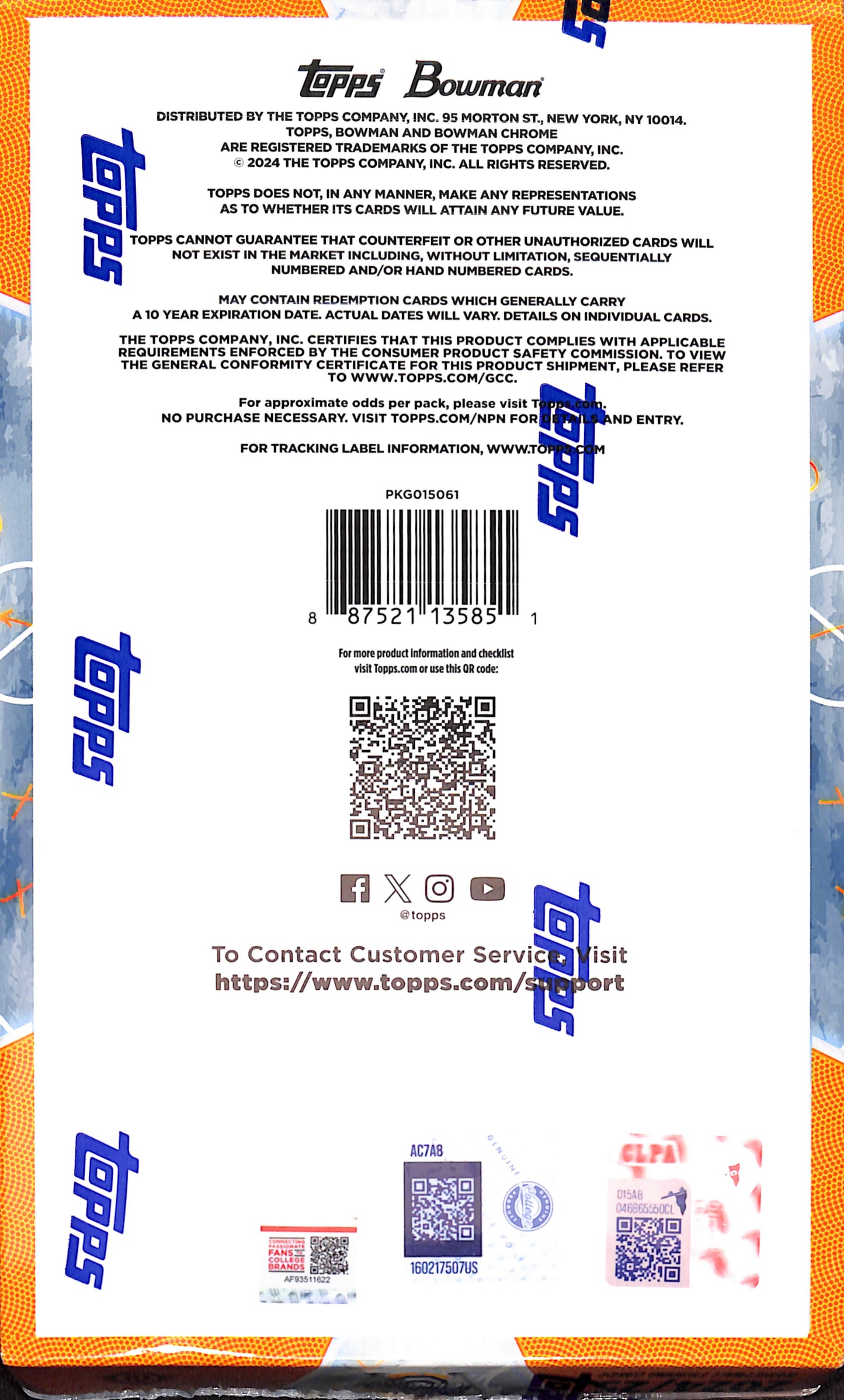 2024/25 Bowman University Chrome Basketball Hobby Box - Sealed Wax