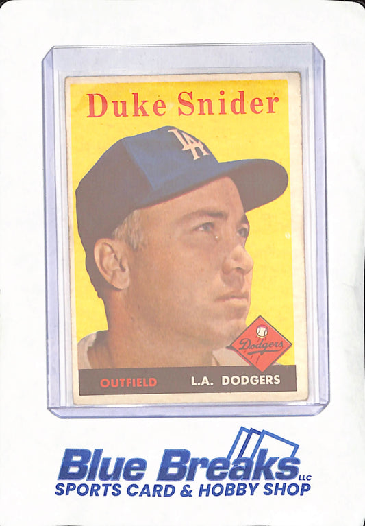 1958 Topps - Duke Snider - Los Angeles Dodgers - Baseball - #88