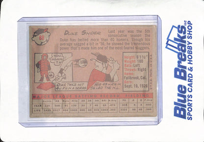 1958 Topps - Duke Snider - Los Angeles Dodgers - Baseball - #88