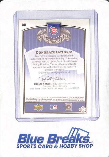2005 Upper Deck - Cooperstown Collection - Past Time Pennants - Randy Hundley - Autograph - Chicago Cubs - Baseball - #RH