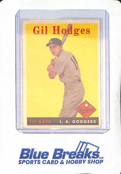 1958 Topps - Gil Hodges - Los Angeles Dodgers - Baseball - #162