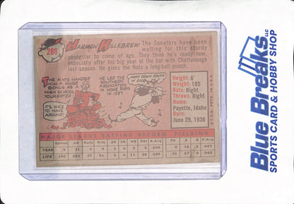 1958 Topps - Harmon Killebrew - Washington Senators - Baseball - #288