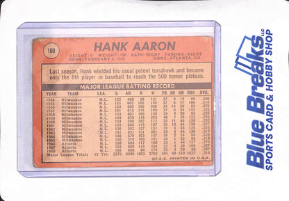 1969 Topps - Hank Aaron - Atlanta Braves - Baseball - #100