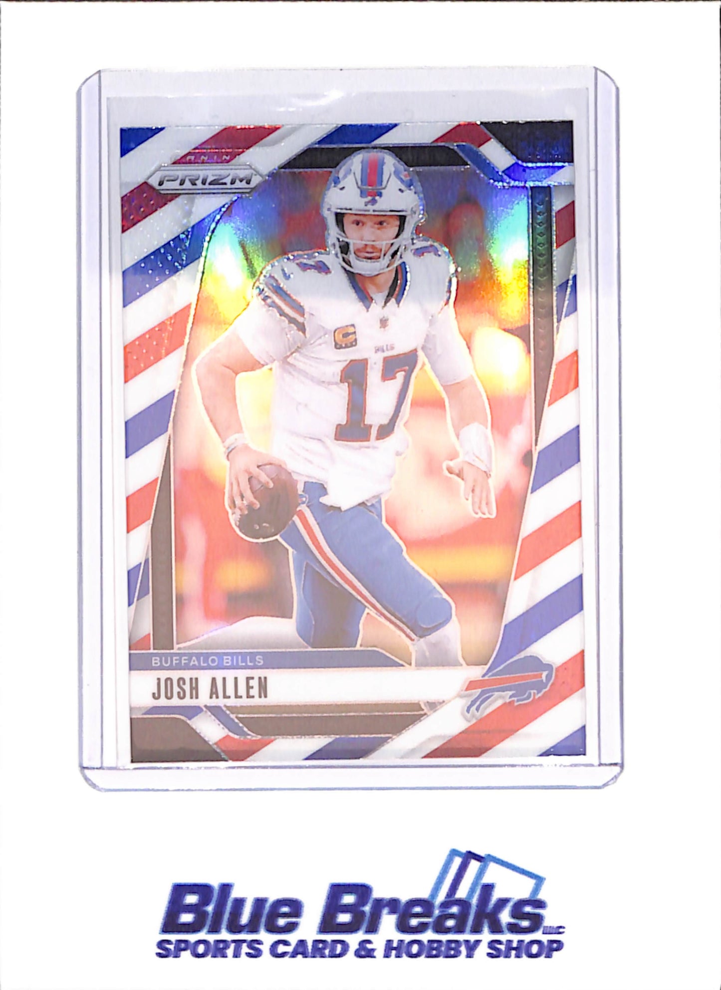2024 Panini Prizm - Josh Allen - Red, White, Blue Refractor - Buffalo Bills - Football - #28