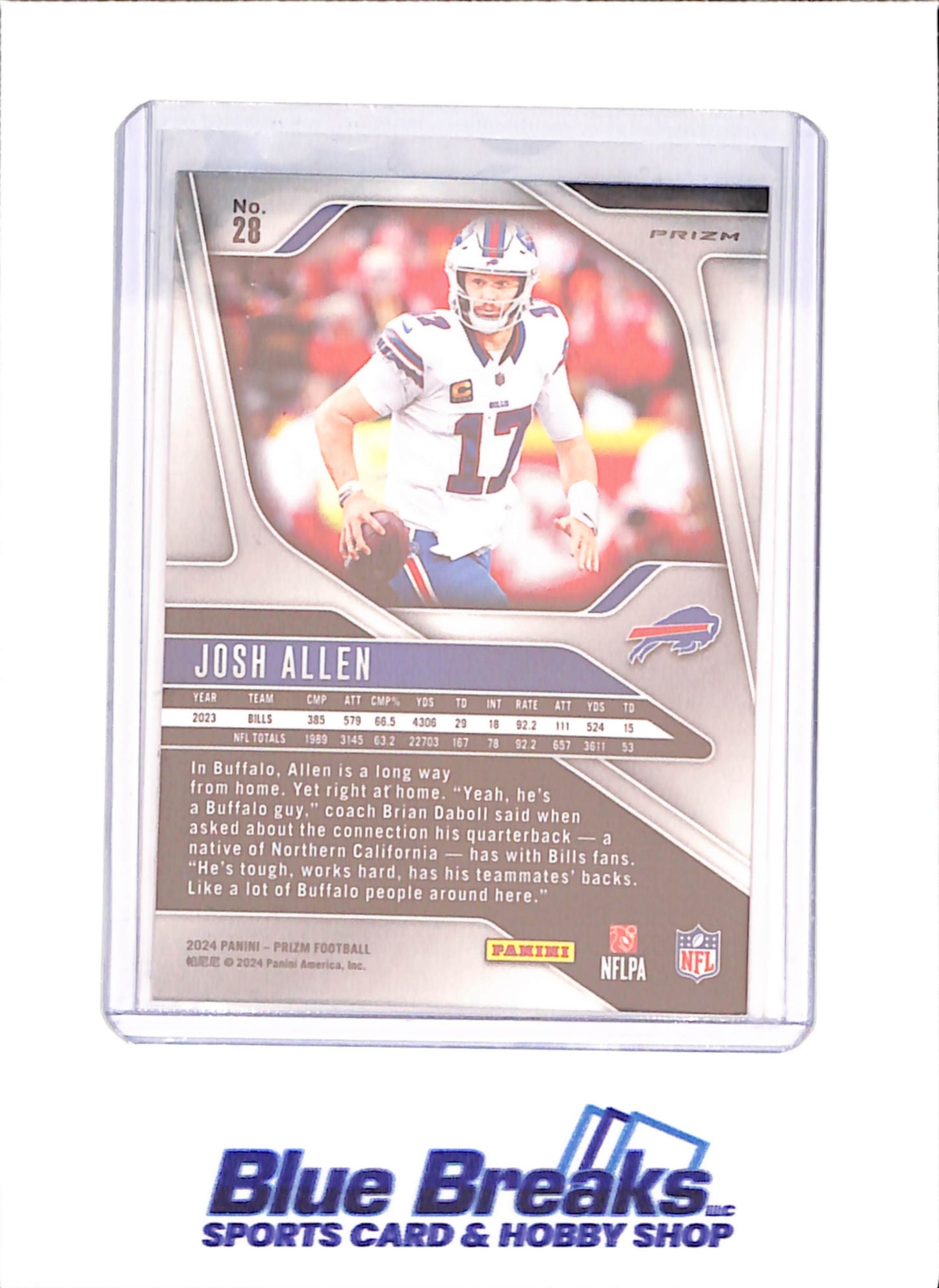2024 Panini Prizm - Josh Allen - Red, White, Blue Refractor - Buffalo Bills - Football - #28