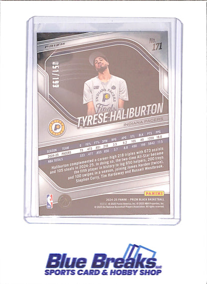 2024-25 Panini Prizm Black Tyrese Haliburton - 51/199 - Blue - Indiana Pacers - Basketball - #171