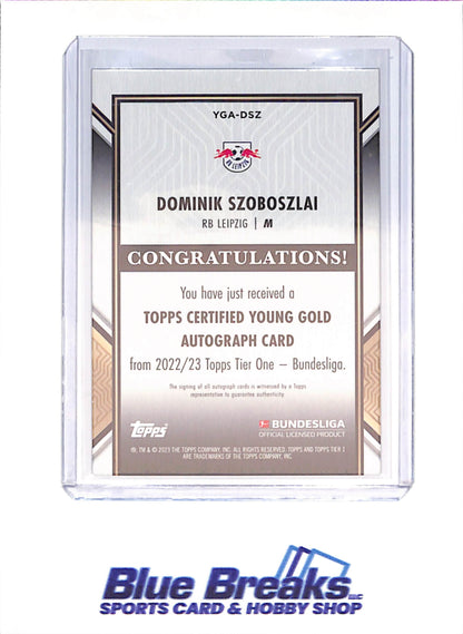 2022-2023 Topps Tier 1 Bundesliga - Dominik Szoboszlai - Certified Young Gold Autograph - 90/120 - RB Leipzig - Soccer - #YGA-DSZ