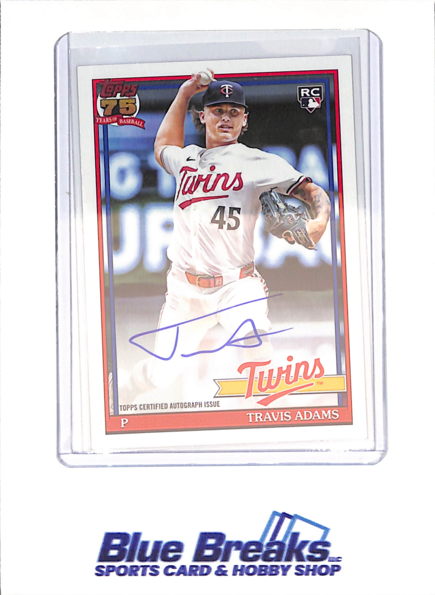 2026 Topps - Travis Adams - 1991 Autograph - RC - Minnesota Twins - Baseball - #91A-TRA