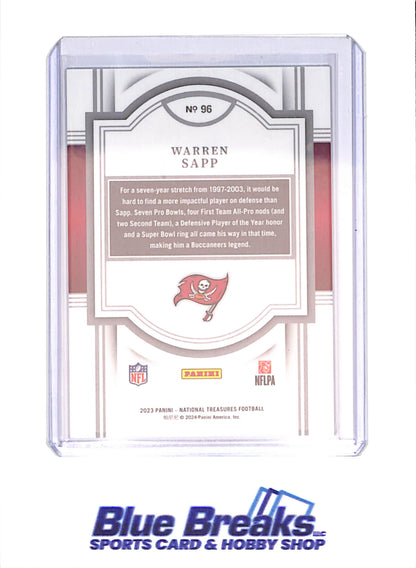 2023 Panini National Treasures - Warren Sapp - Tampa Bay Buccaneers  - Football - #96