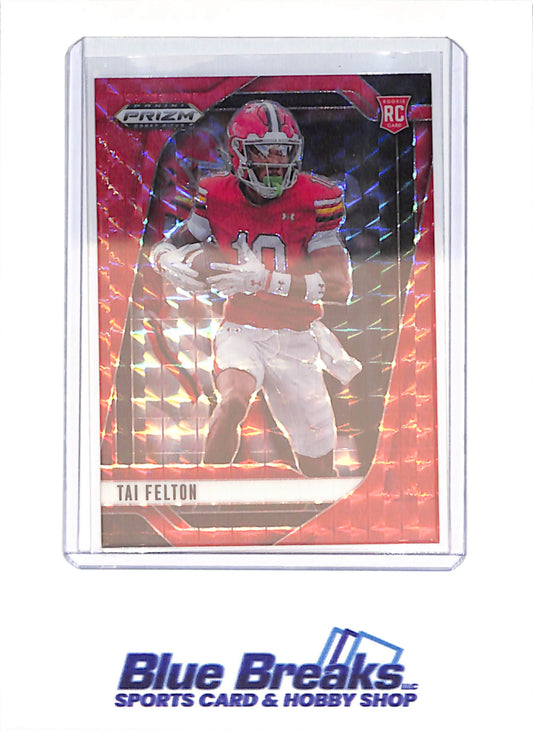 2025 Panini Prizm Draft Picks - Tai Felton - Red Finite - RC - 9/125 - Maryland - Minnesota Vikings - Football - #36