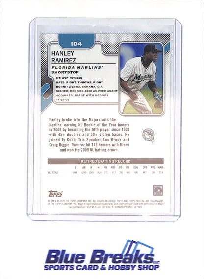 2025 Topps Pristine - Hanley Ramirez - 8/75 - Florida Marlins - Baseball - #104