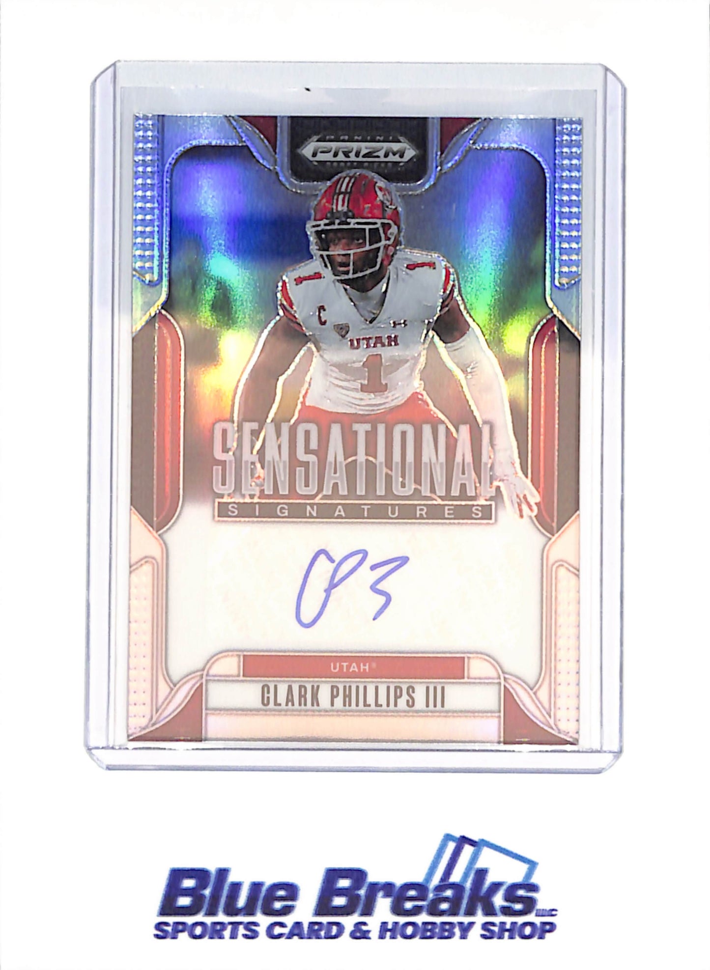 2025 Panini Prizm Draft Picks - Clark Phillips III - Sensational Signatures - Utah - Football - #SS-CPS