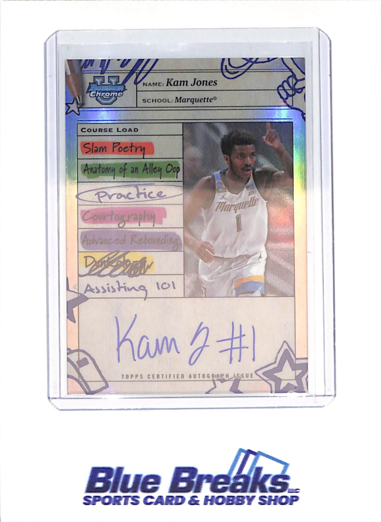 2025 Bowman University Chrome - Kam Jones - Course Load Autograph - Marquette University - Basketball - #CLA-KJ