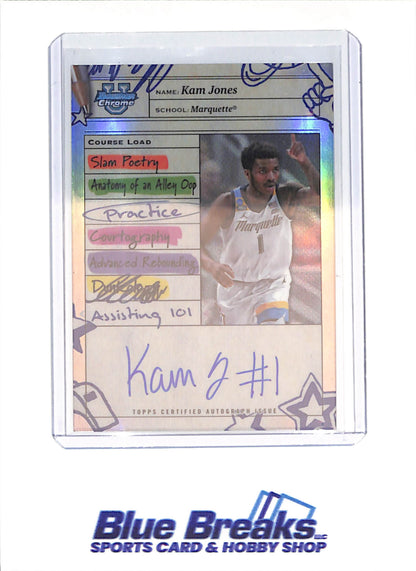 2025 Bowman University Chrome - Kam Jones - Course Load Autograph - Marquette University - Basketball - #CLA-KJ