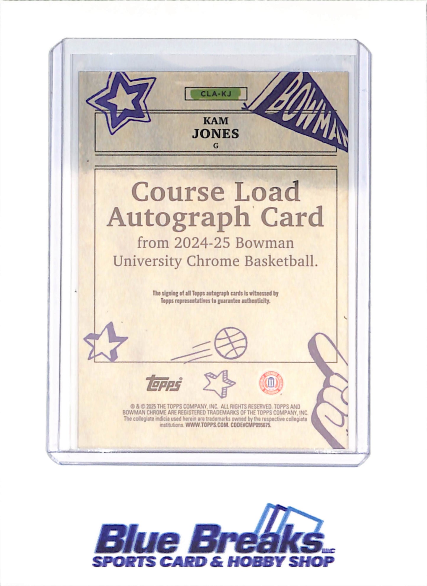 2025 Bowman University Chrome - Kam Jones - Course Load Autograph - Marquette University - Basketball - #CLA-KJ