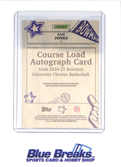 2025 Bowman University Chrome - Kam Jones - Course Load Autograph - Marquette University - Basketball - #CLA-KJ