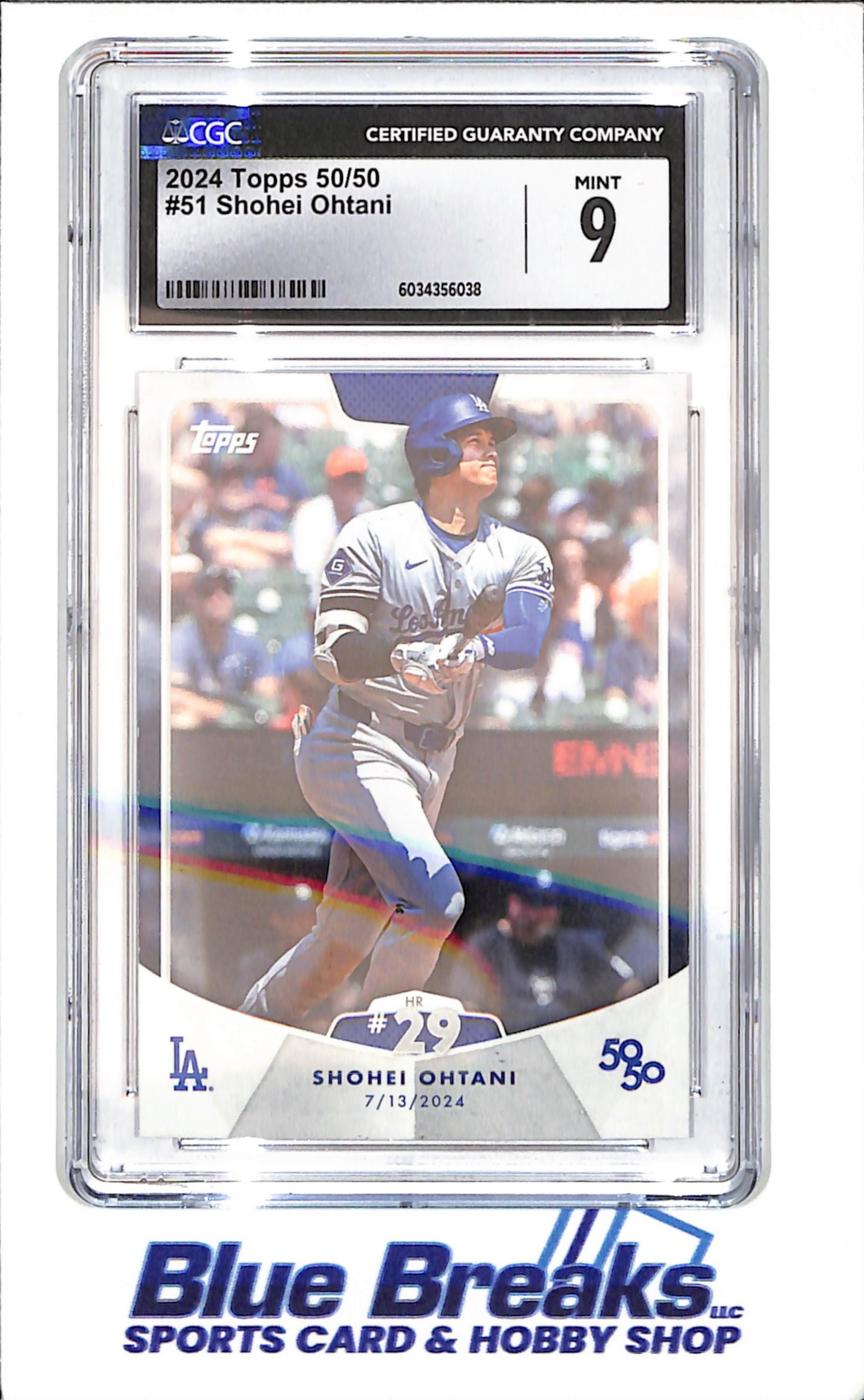 2024 Topps 50/50 - Shohei Ohtani - 7/13/2024 Homerun #29 - CGC 9 - Los Angeles Dodgers - Baseball - #51