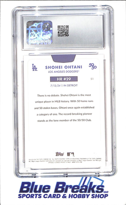 2024 Topps 50/50 - Shohei Ohtani - 7/13/2024 Homerun #29 - CGC 9 - Los Angeles Dodgers - Baseball - #51
