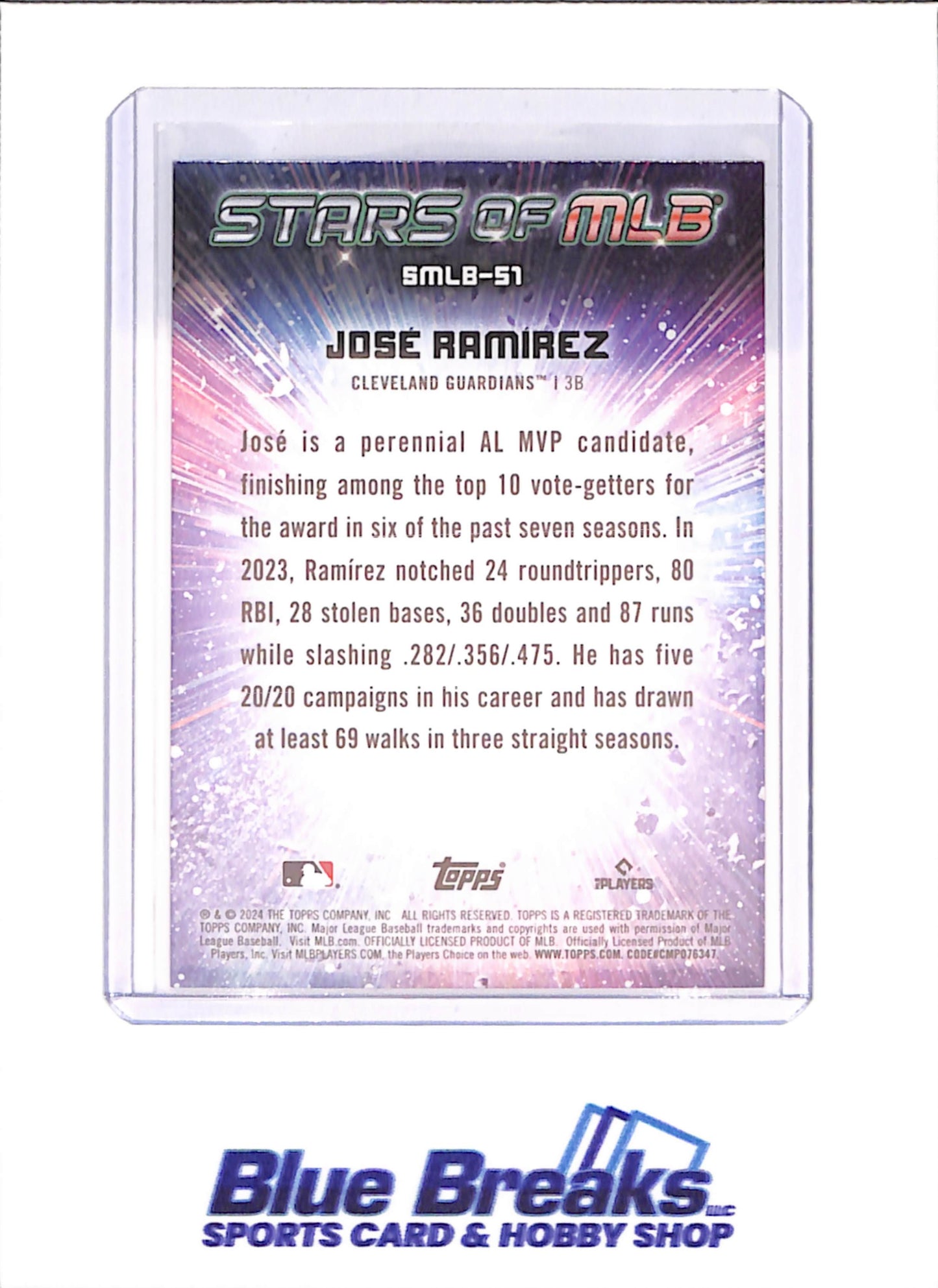 2024 Topps - Jose Ramirez - Stars of MLB - 5/25 - Cleveland Guardians - Baseball - #SMLB-51