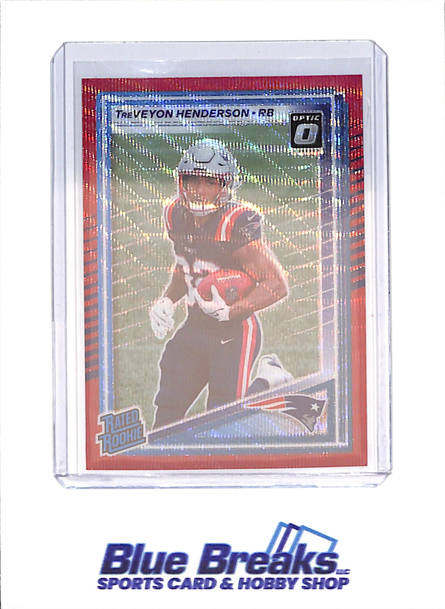 2025 Panini Donruss Optic - TreVeyon Henderson - Red Wave - Rated Rookie - New England Patriots - Football - #332