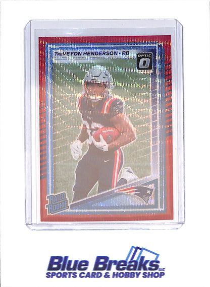 2025 Panini Donruss Optic - TreVeyon Henderson - Red Wave - Rated Rookie - New England Patriots - Football - #332