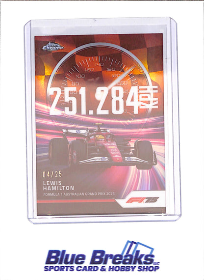 2025 Topps Chrome F1 - Lewis Hamilton - Top Speed  - 4/25 - Orange Refractor - Scuderia Ferrari - Formula 1 - #TS-2