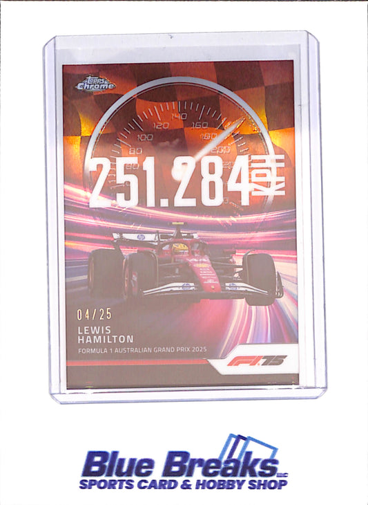 2025 Topps Chrome F1 - Lewis Hamilton - Top Speed  - 4/25 - Orange Refractor - Scuderia Ferrari - Formula 1 - #TS-2