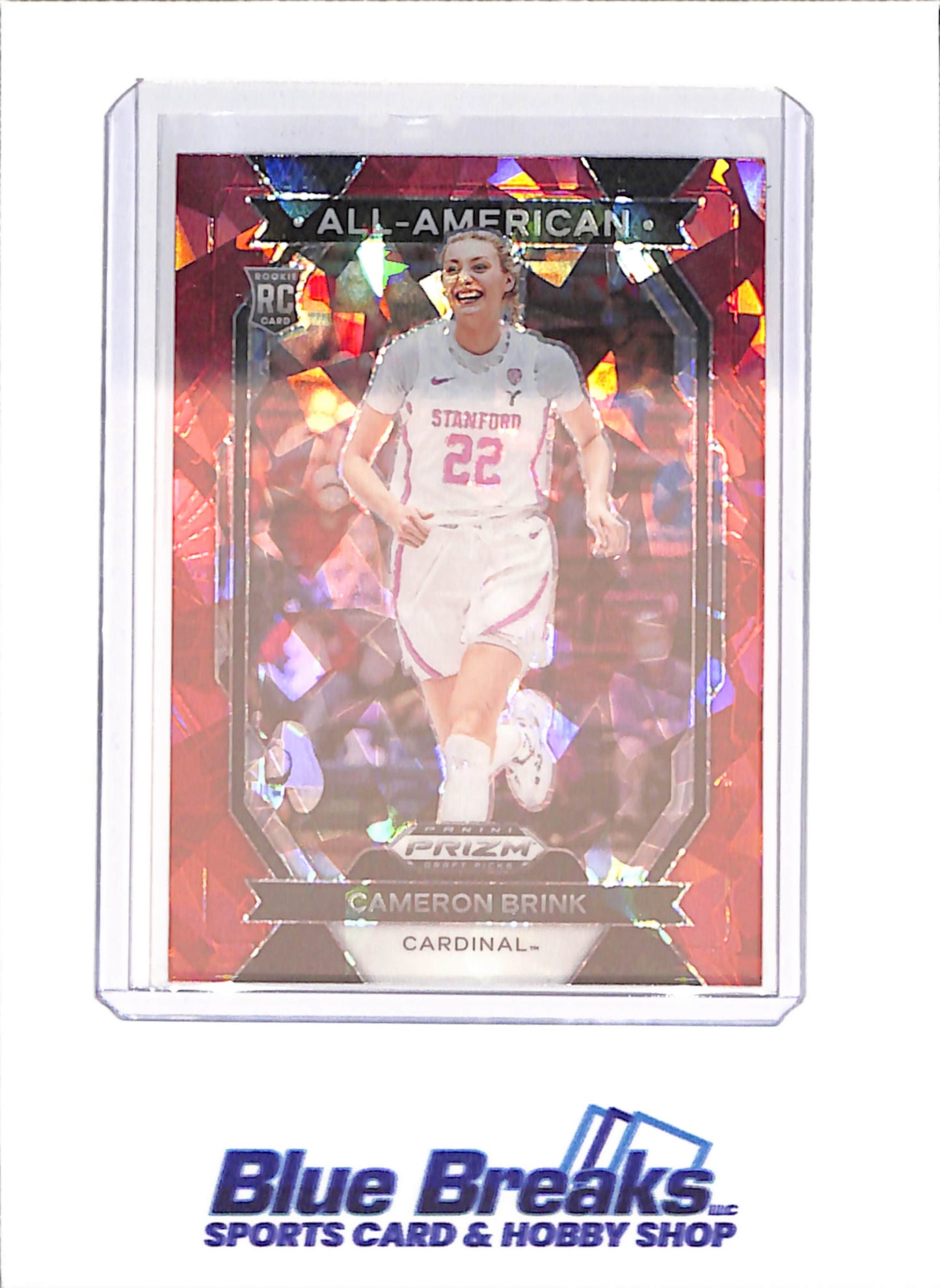 2024 Panini Prizm Draft Picks - Cameron Brink - All-American - RC - Red Cracked Ice - Stanford - Basketball - #10