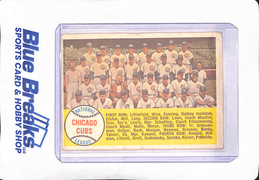1958 Topps - Chicago Cubs Team Card Checklist - Baseball - #327
