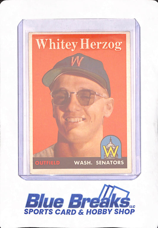 1958 Topps - Whitey Herzog - Washington Senators - Baseball - #438