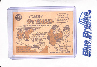 1960 Topps - Casey Stengel - Manager - New York Yankees - Baseball - #227