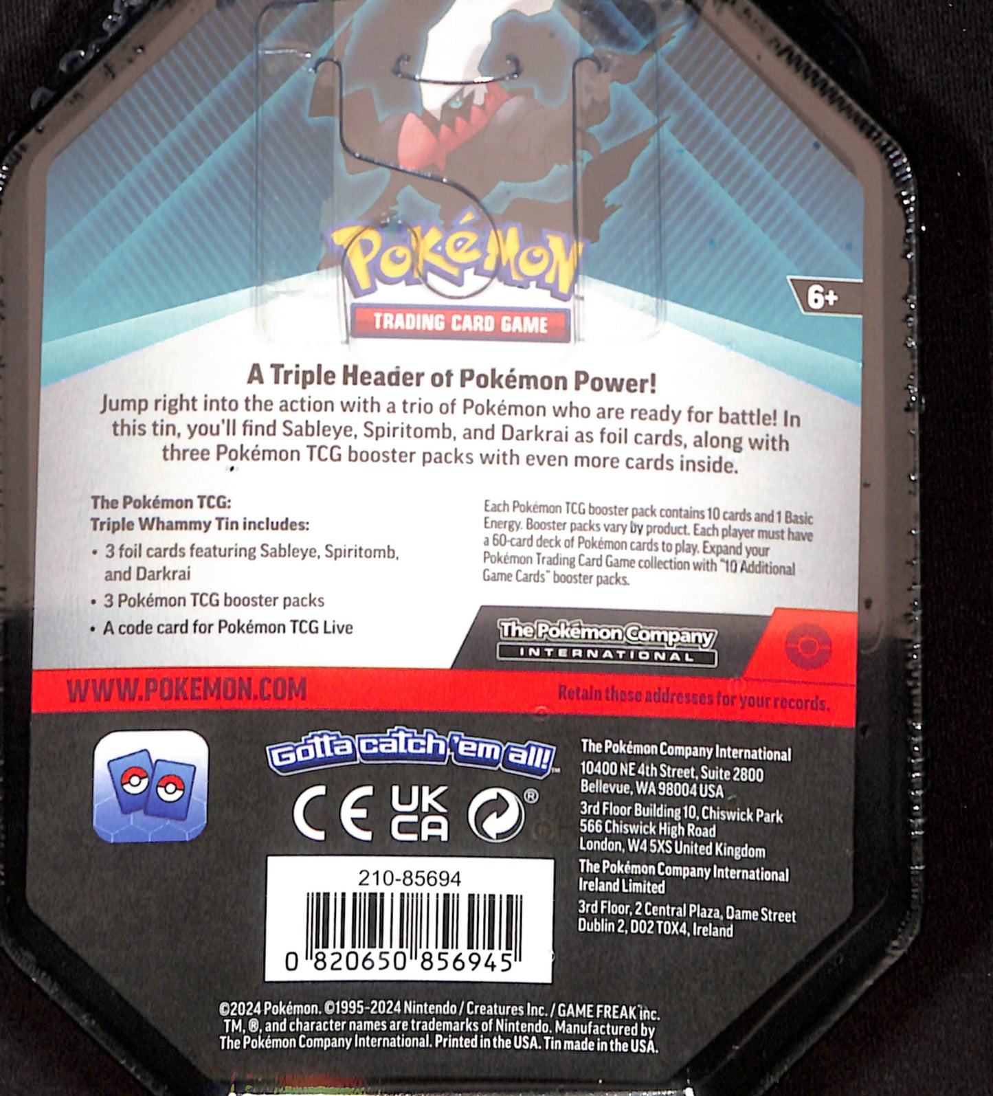 Pokemon Triple Whammy Tin - Darkrai - Sealed Wax