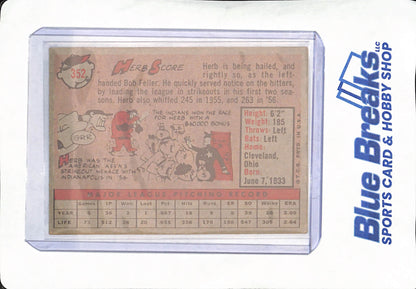 1958 Topps - Herb Score - Cleveland Indians - Baseball - #352