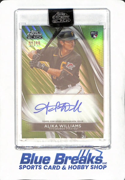 2024 Topps Chrome Black - Alika Williams - Autograph - Pittsburgh Pirates - Baseball - Green - 81/99 - RC - #CBA-AW1