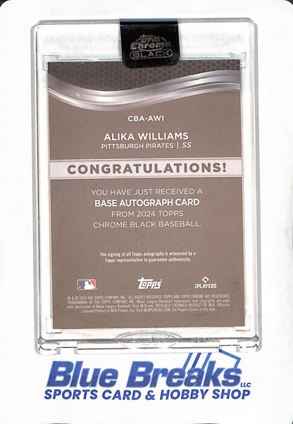 2024 Topps Chrome Black - Alika Williams - Autograph - Pittsburgh Pirates - Baseball - Green - 81/99 - RC - #CBA-AW1