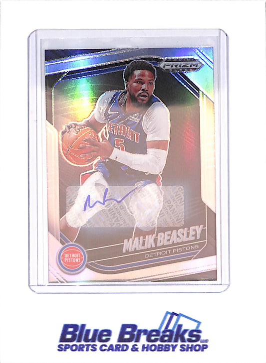 2024-25 Panini Prizm Black - Malik Beasley - Autograph - Detroit Pistons - Basketball - #36