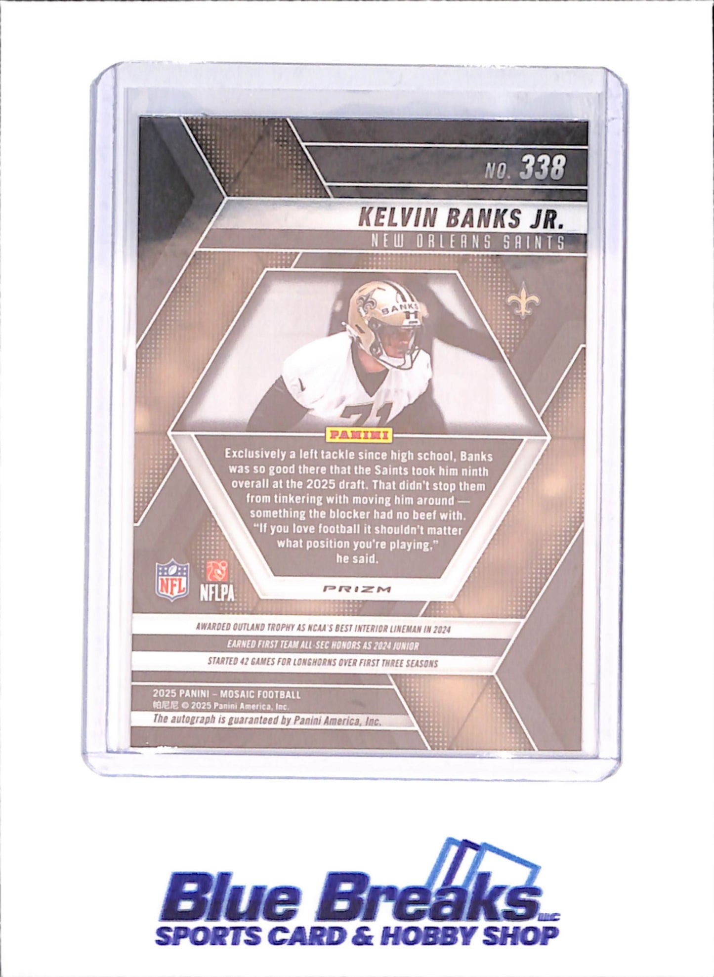 2025 Panini Mosaic - Kelvin Banks Jr - Autograph - RC - New Orleans Saints - Football - #338