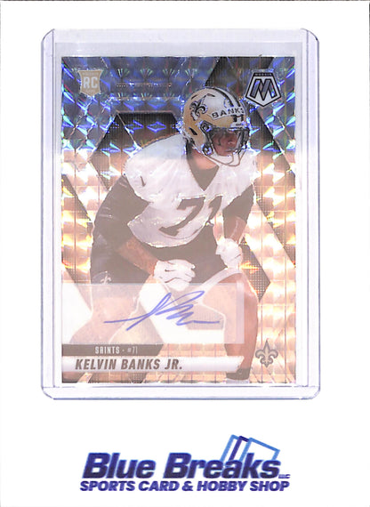 2025 Panini Mosaic - Kelvin Banks Jr - Autograph - RC - New Orleans Saints - Football - #338